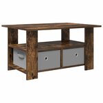vidaXL Table basse Chêne fumé 77 x 55 x 42 cm Bois d'ingénierie