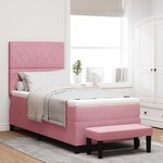 vidaXL Lit à ressorts avec matelas Rose 100 x 200 cm Velours