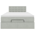 vidaXL Cadre de lit ottoman et matelas gris clair 120x200 cm velours