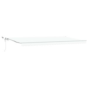 vidaXL Auvent Rétractable Blanc 600 × 350 cm Tissu et Métal