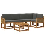 vidaXL Ensemble de canapés d'extérieur 6 pc Naturel et Anthracite