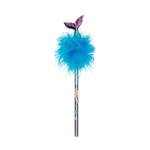 Crayon à papier mondes fantastiques - queue de sirène et plumes - tons bleus