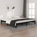 vidaXL Cadre de lit Noir Bois de pin massif 200x200 cm