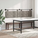 vidaXL Tête de lit suspendue Avec lumière LED Gris PU antique