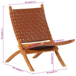 vidaXL Chaise de relaxation pliable marron cuir véritable
