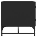 vidaXL Table basse avec portes en verre noir 68 5x50x50 cm