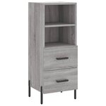 vidaXL Buffet haut Sonoma gris 34 5x34x180 cm Bois d'ingénierie