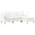 vidaXL Canapé modulaire avec rangement 4 Pièces Blanc Tissu