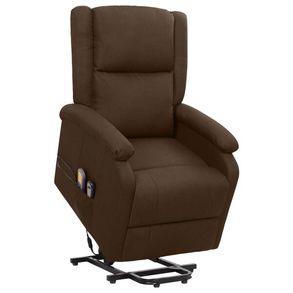vidaXL Fauteuil de massage Marron foncé Tissu