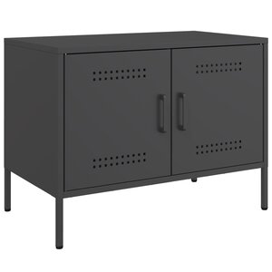 vidaXL Meuble TV noir 68x39x50 5 cm acier