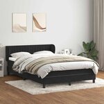 vidaXL Sommier à lattes de lit avec matelas noir 160x210 cm velours