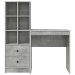 vidaXL Bureau avec rangement 2 Pièces Gris béton 70 x 40 x 76 cm