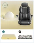 Siège de bureau pivotant fauteuil ergonomique avec accoudoirs pliables piètement en étoile en nylon charge maximale 150 kg noir 12_0007403
