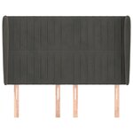 vidaXL Tête de lit avec oreilles Gris foncé 147x23x118/128 cm Velours