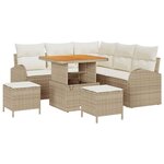 vidaXL Ensemble de canapé de jardin avec coussin 8 Pièces Beige et crème