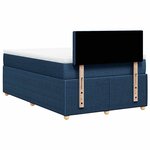 vidaXL Sommier à lattes de lit avec matelas bleu 120x190 cm tissu