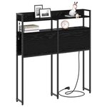 vidaXL Tête de lit avec étagère Chêne noir 90 cm Bois d'ingénierie