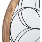 Miroir Rosace Sapin, MDF_E1, verre et fer - D. 64 x P. 3 cm - Beige moyen