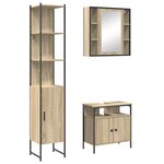 vidaXL Ensemble de mobilier de salle de bain 3 Pièces Chêne sonoma