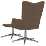 vidaXL Chaise de relaxation avec tabouret Marron Tissu