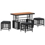 vidaXL Ensemble de salle à manger pour jardin 4 Pièces Noir et gris