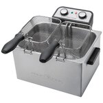 Proficook friteuse double profondeur 3000 w 5 l argentée pc-fr 1038