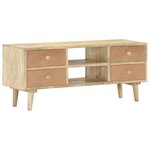 vidaXL Meuble TV 110x30x45 cm Bois de manguier solide
