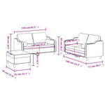 vidaXL Ensemble de canapés 3 Pièces avec coussins noir tissu