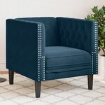 vidaXL Fauteuil Chesterfield bleu velours