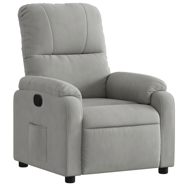 vidaXL Fauteuil inclinable gris clair tissu microfibre
