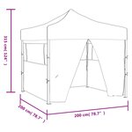 vidaXL Tente de réception pliable avec 4 parois 2x2 m Acier Blanc