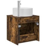 vidaXL Vanité de lavabo mural Chêne fumé 49 5 x 44 5 x 65 5 cm