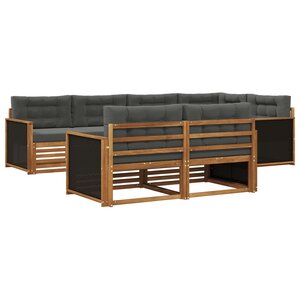 vidaXL Ensemble de canapés d'extérieur 7 pc Naturel et Anthracite