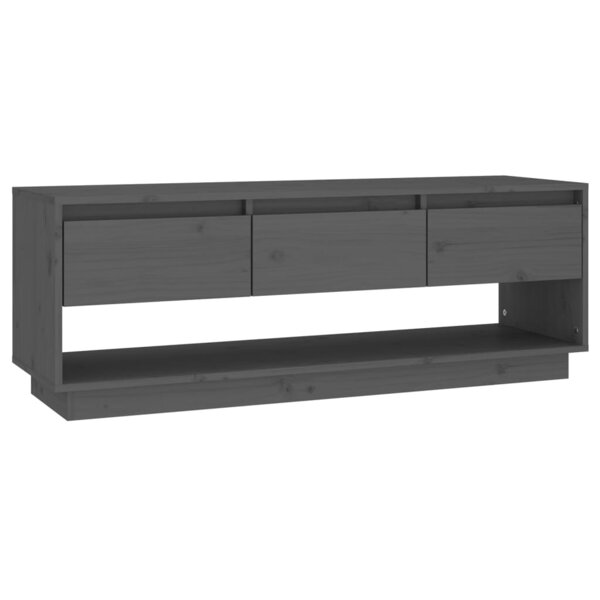 vidaXL Meuble TV Gris 110 5x34x40 cm Bois de pin massif
