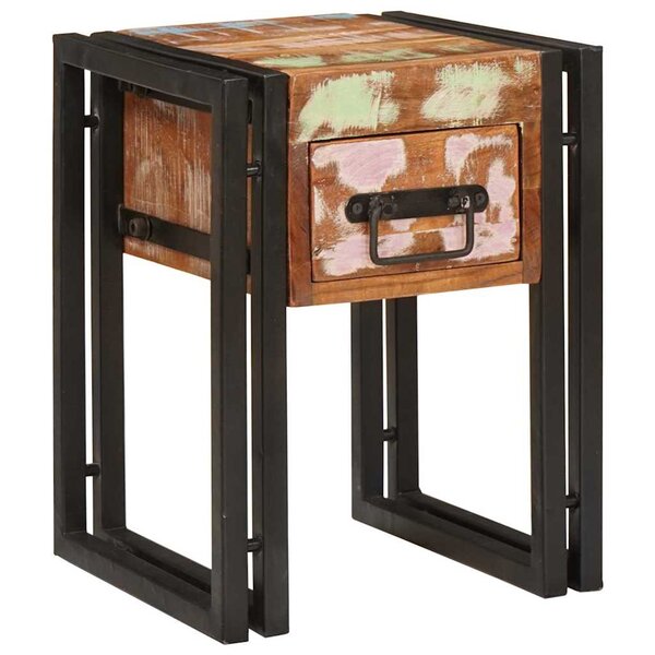 vidaXL Table d'appoint 30 x 30 x 40 cm Bois recyclé massif et métal