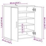 vidaXL Armoire à chaussures Blanc 60x35x70 cm Bois d’ingénierie