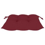 vidaXL Chaise à bascule avec coussin rouge bordeaux Bois de teck