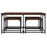 vidaXL Tables basses gigognes 5 Pièces chêne fumé bois d'ingénierie
