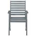 vidaXL Chaises à manger d'extérieur lot de 3 et coussins Acacia massif