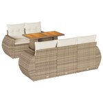 vidaXL Salon de jardin avec coussins 6 Pièces beige résine tressée