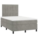 vidaXL Sommier à lattes de lit avec matelas LED Gris clair 120x200 cm