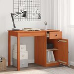 vidaXL Bureau avec tiroir Brun Ciré 100 x 50 x 74 cm Pin massif