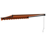 vidaXL Auvent rétractable orange et marron 3x2 5 m tissu et aluminium