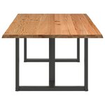 vidaXL Table à manger et bord naturel bois massif chêne rectangulaire