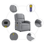 vidaXL Fauteuil de massage inclinable Gris clair Tissu