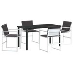 vidaXL Ensemble de salle à manger pour jardin 5 Pièces Blanc
