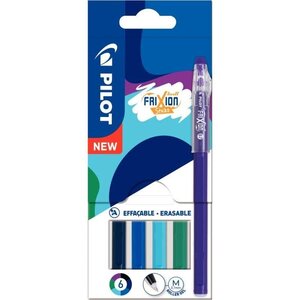 Pochette de 6 rollers frixion ball stick tons froids PILOT