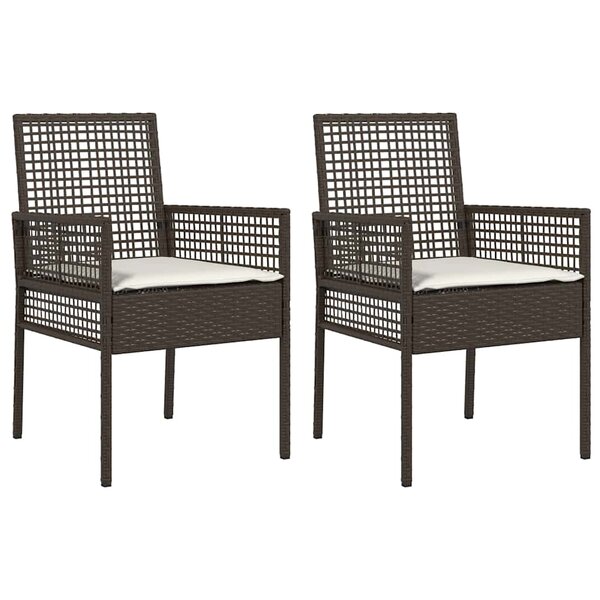 vidaXL Chaise de jardin 2 Pièces Marron 53 x 60 x 85cm polyrotin