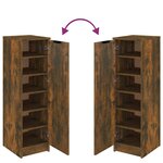 vidaXL Meuble à chaussures Chêne fumé 30x35x100 cm Bois d'ingénierie