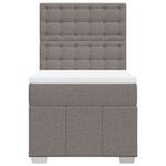 vidaXL Sommier à lattes de lit avec matelas Taupe 90x190 cm Tissu